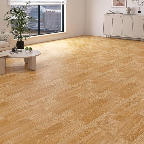 迅速に発送 フロアマット 木目 イエロー 防水 江?間6畳 厚め2.4 mm-フローリングカーペット 置くだけ 防火 床保護 床暖房対応 室内 自由にカットできる 幅1 m×長さ10 m 0 d 203 31