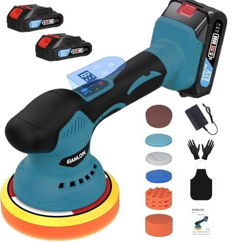 迅速に発送 ポリッシャー 車 EIANLON 8段階変速 和式ポリッシャーバフ付き 150 mm 21 V|2.0 Ahバッテリ一 搭載 マキタ18 V対応 コードレス 6000 RPM 強力ポリッシャー 充電式 研磨機 偏心構造 残量表示 f 8208533