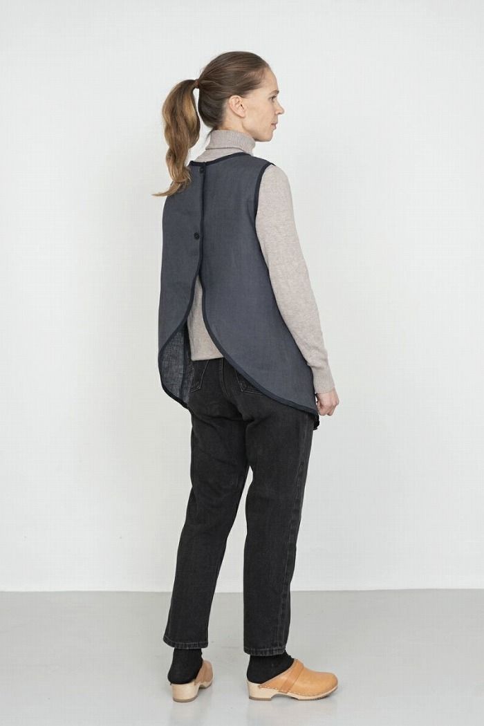 fog linen work エプロン フォグリネンワーク リネン タブリエ マカダム クレール LKA 119-983 レディース 女性用 カフェ おしゃれ かわいい シンプル 麻