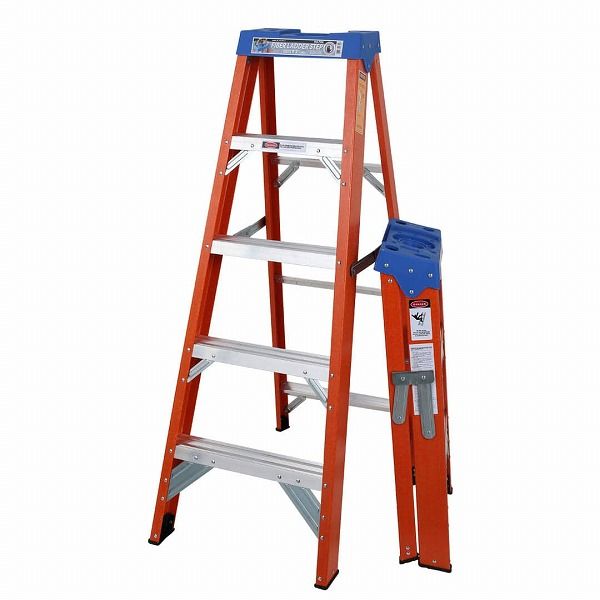 ファイバー ラダー 3ステップス オレンジ ダルトン DOULTON フォールディング3ステップスラダー FIBER LADDER 3 STEPS 脚立 Y 0604 OR 大型クランプ 倉庫用クランプ