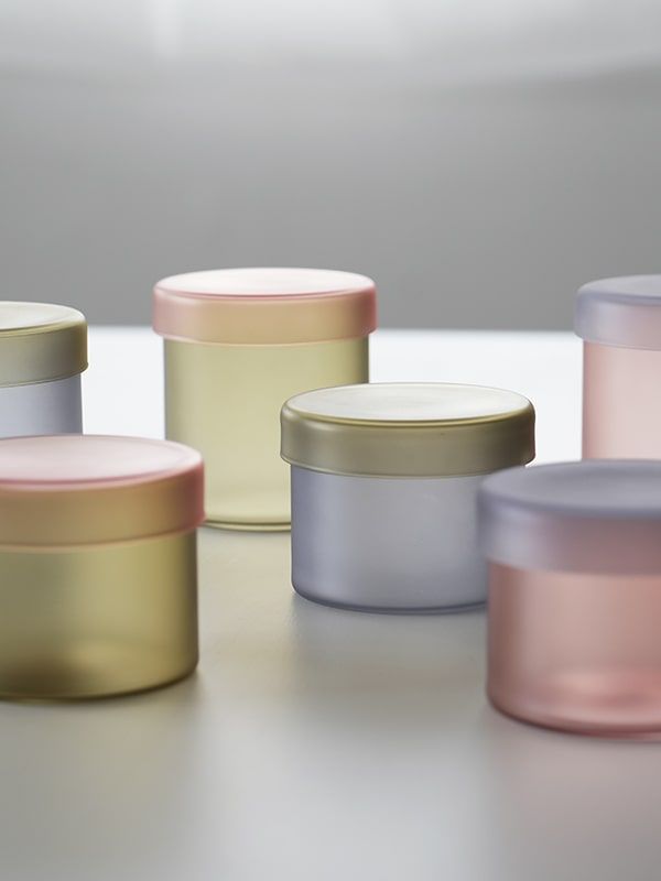 マニーローズ　ガラスキャニスター2点セット マニー ステンシルローズ ガラスキャニスター2点セット