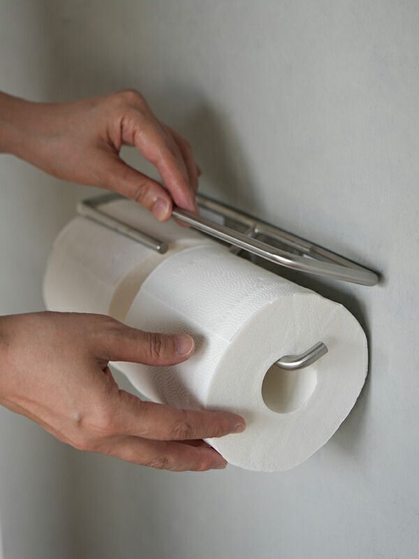 トイレットペーパーホルダー ダブル ステンレス シルバー アクシス L 2223 トイレットペーパーストッカー シンプル おしゃれ ストッカー トイレットペーパー収納 サニタリー