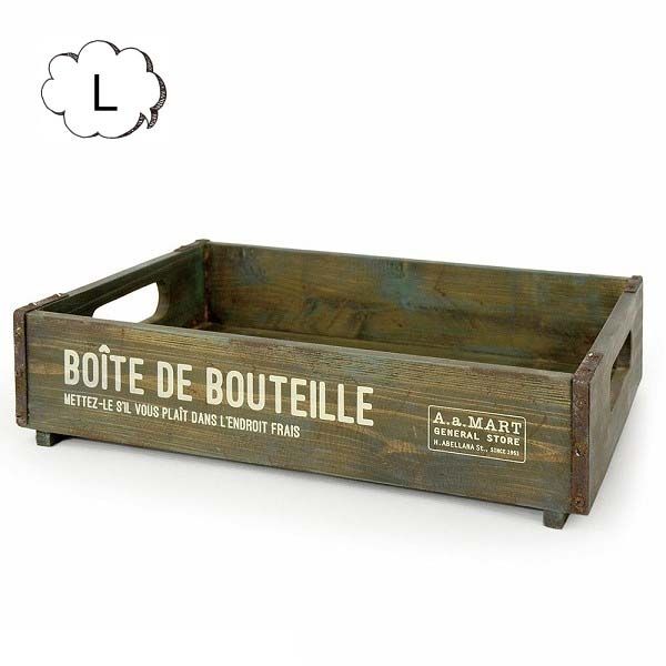 木製アンティーク収納ボックス シャビーウッドボックス Lサイズ AZ-1290 アンティーク風 azi-azi