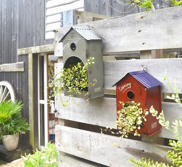 ティンバードハウスプランター レッド 赤色 アンティーク風 azi-azi