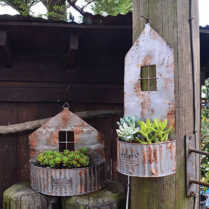 ティンハウスプランター/A アンティーク風 azi-azi アジアジ ガーデン