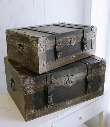 コベントガーデン/ウッデン トランクボックス L　アンティーク調・シャビーシック コベントガーデン/ウッデン トランクボックス L アンティーク調