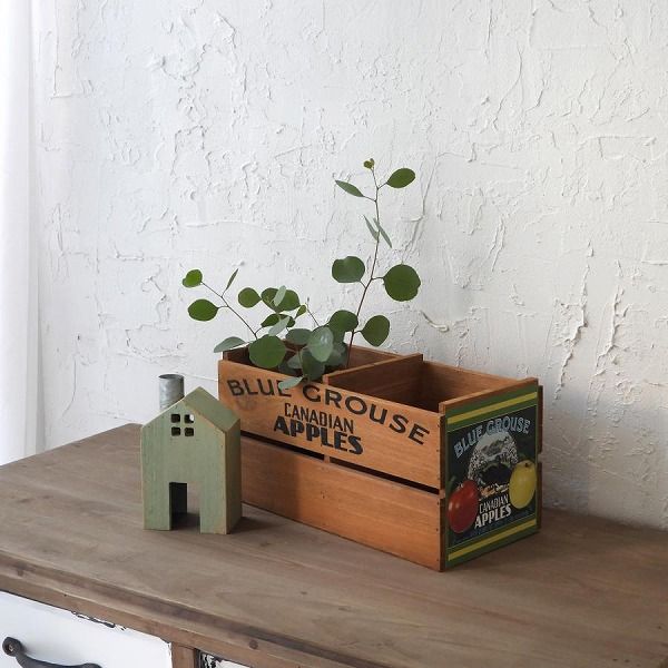 木箱 レトロ2升ボックス アンティーク風 azi-azi アジアジ CA-1029