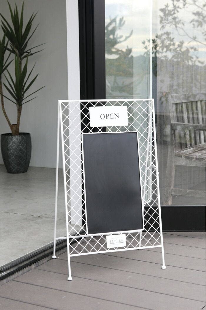 ホワイト メッシュサインボード 折りたたみ式 マグネット 磁石 アンティーク風 コベントガーデン COVENT GARDEN ブラックボード 黒板 コクバン 掲示用品 US-47 ポイント10倍