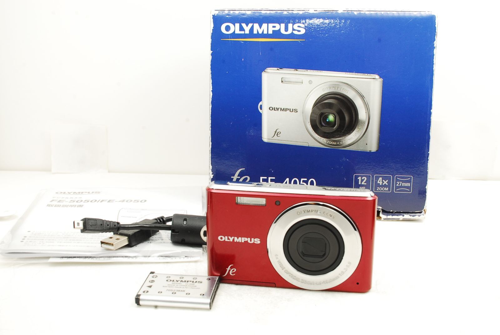 OLYMPUS オリンパス FE-4050 レッドRED 完動品 元箱付 #20343 - メルカリ