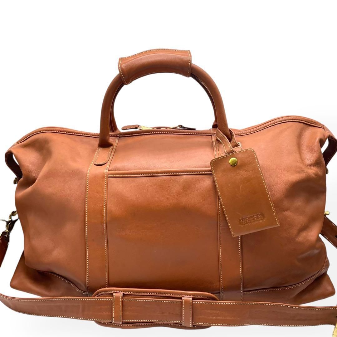 良品 COACH オールドコーチ 2wayボストンバッグ ブラック ブラウン