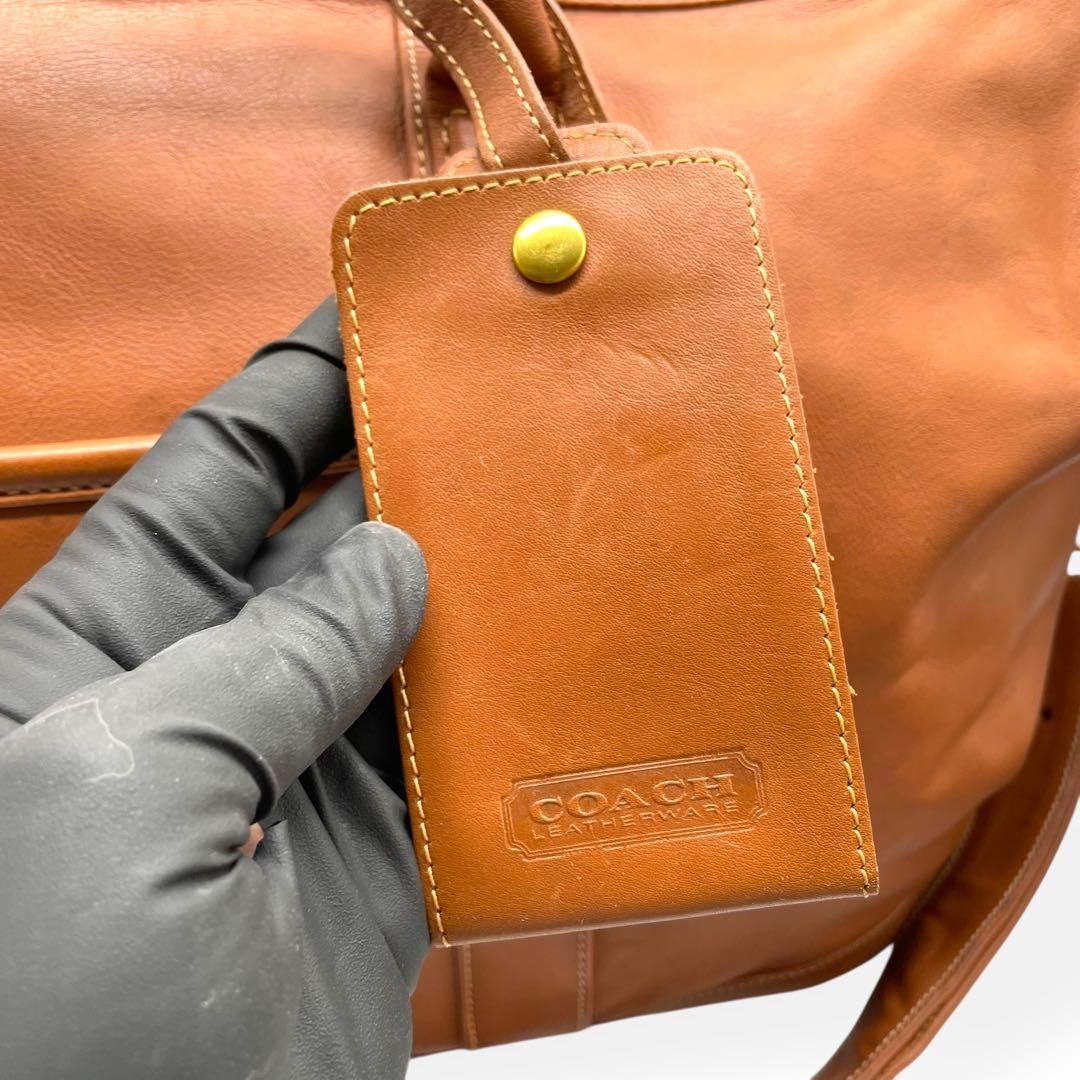 良品 COACH オールドコーチ 2wayボストンバッグ ブラック ブラウン