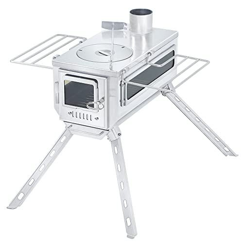 迅速に発送 Soomloomペレット 薪兼用ストーブKK-STOVEアップグレードバージョン大窓煙突木質燃料･ウード暖炉テント調理ステンレス鋼バーベキューBBQ焚き火キャンプヒーター ウォーマー多用途 e 36 21 c 8