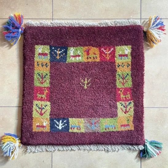 ギャッベ座布団 サイズ 40/40cm「椅子に、小さな物語を。」ギャッベ