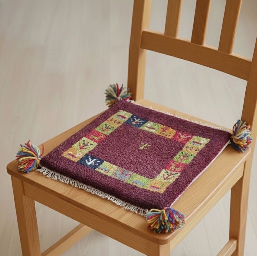 ギャッベ座布団 サイズ 40/40cm「椅子に、小さな物語を。」ギャッベ