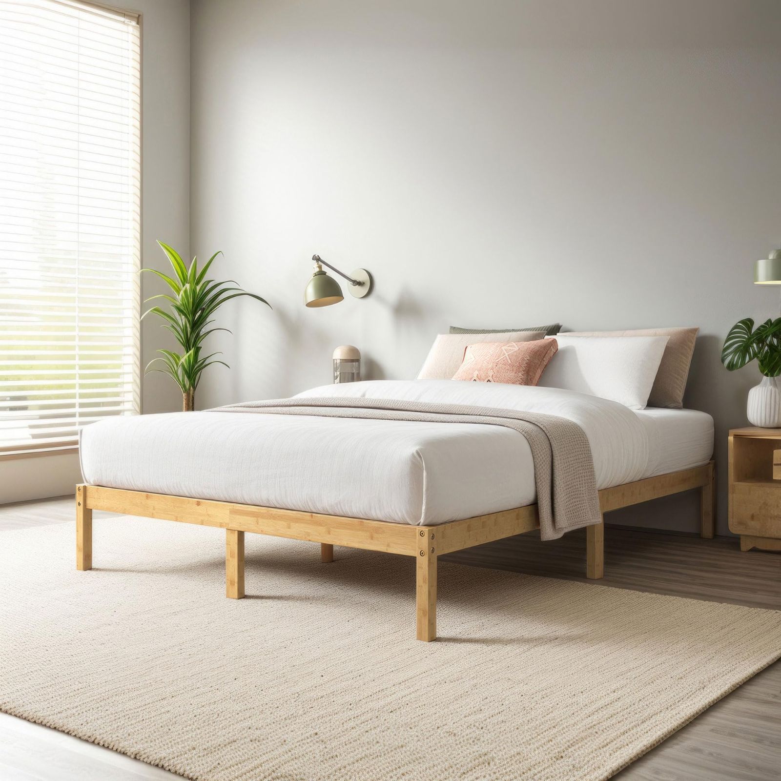 ZINUS ジヌス Bamboo 竹製 ウッドベッドフレーム ダブル