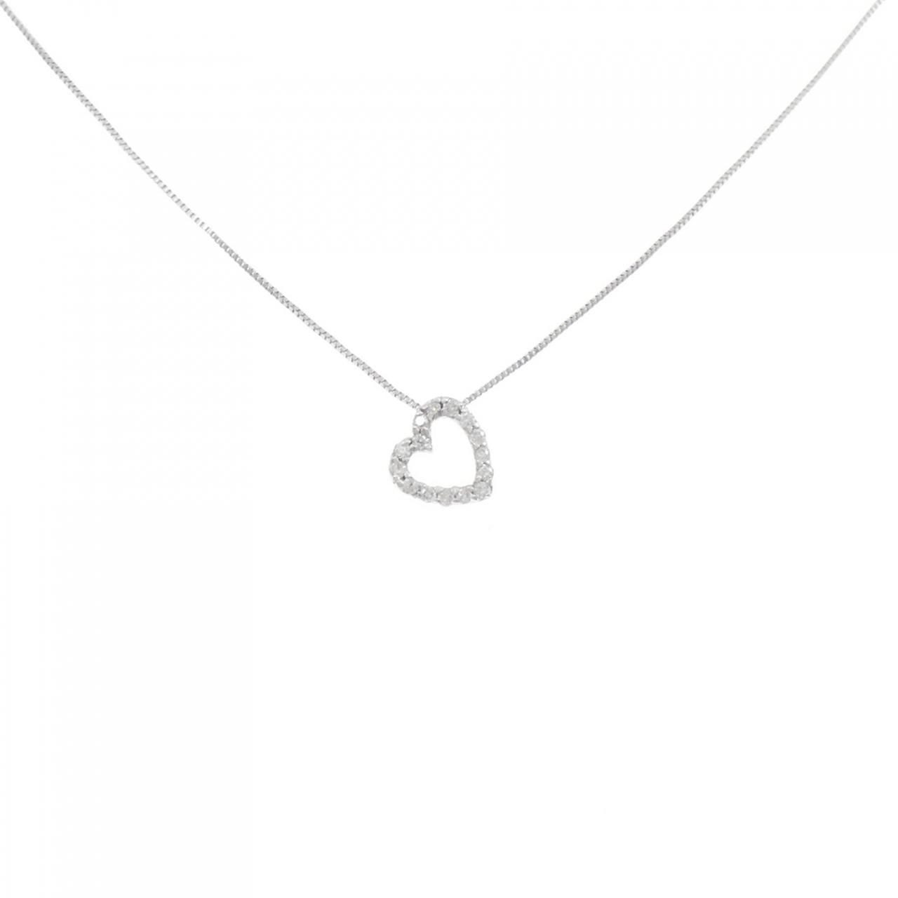 K18WG ハート ダイヤモンド ネックレス 0.1CT 【公式通販】