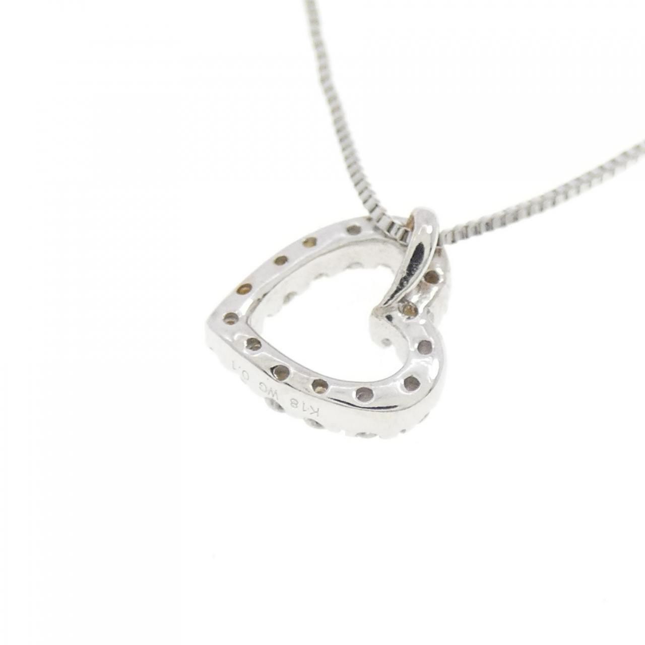 K18WG ハート ダイヤモンド ネックレス 0.1CT 【公式通販】