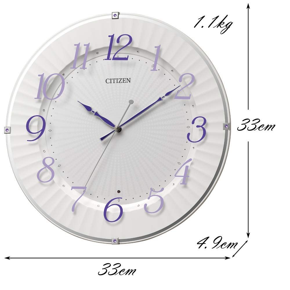 リズム(RHYTHM) シチズン 掛け時計 電波時計 アナログ 連続秒針