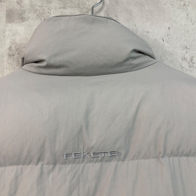 FEKETE フェケテ ダウンジャケット ショート丈 L グレー エコダウン 