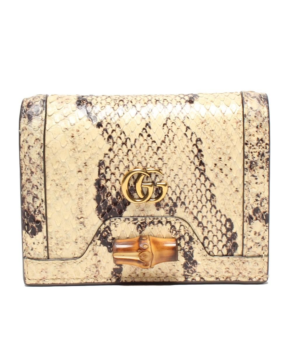 グッチ 二つ折り財布 バンブー パイソン GGマーモント 658244 52540