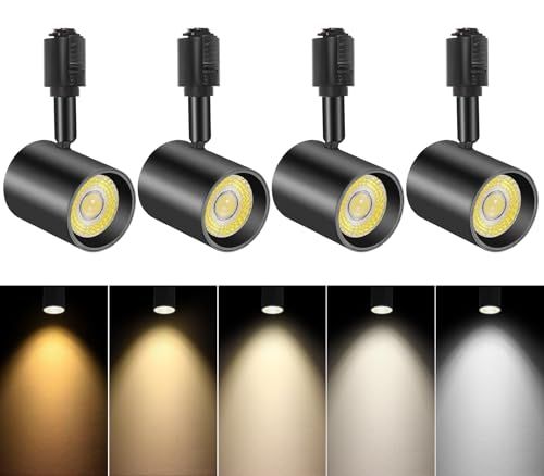 調節 ダクトレール用スポットライト LED一体型照明 10 W 85 W形相当 明るい レールライト 高演色CRI 90 2700 K-6000 K 800 lm キッチン|ショップ用 シーリングスポットライト ブラック 57492 f 76