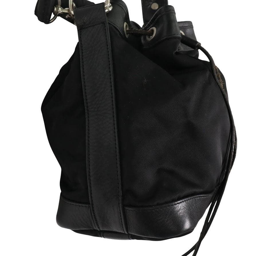 PORTER ポーター 巾着 ショルダーバッグ 黒 ドローストリング レザー