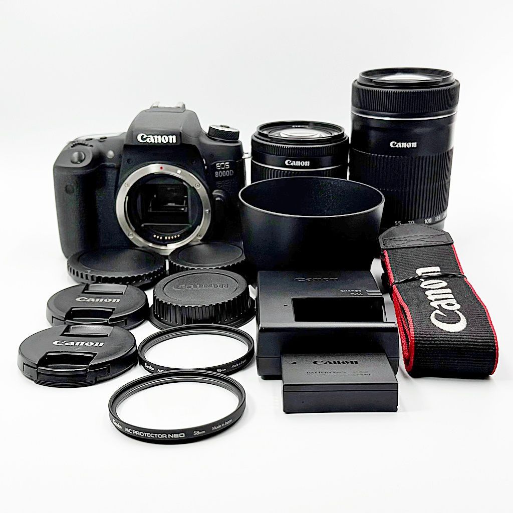 キヤノン CANON EOS 8000D ダブルズームキット 一眼レフ カメラ 中古