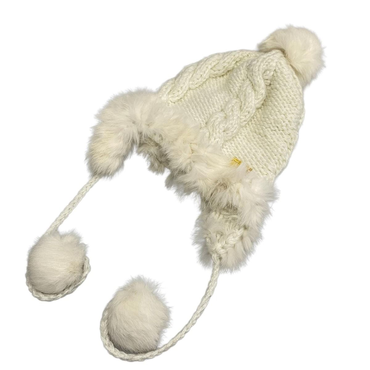 MARK&LONA(マークアンドロナ) ニット帽 白 ラビット - メルカリ