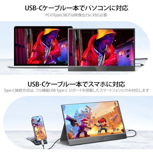 CASKING モバイルモニター 15 6インチ 解像度 1920 1080 IPS液晶パネル 非光沢 薄型 軽量 マグネット保護カバー付き USB Type C mini HDMI PC macOSなど対応 在宅勤務 リモートワ 27 aa 3 d 17