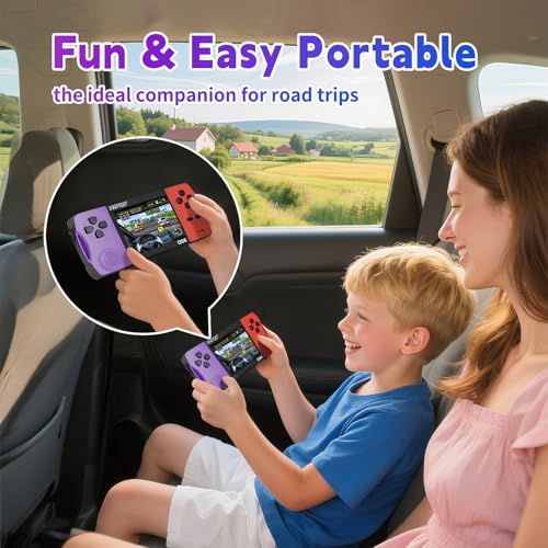6-12歳向け ポータブルゲーム機 216種の16ビット知育ゲーム内蔵 3.5インチ画面 WiFi不要 即遊び 充電式リチウム電池 4-6時間連続プレイ パズル|数学|冒険|スポーツ|レース|早教手脳協調力向上 子供向けプレゼントに最適