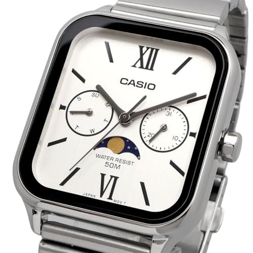 カシオ CASIO スタンダード ムーンフェイズ Moon phase アナログ メンズ 腕時計 MTP-M 305 D-7 A 2 V メタルバンド シルバー 海外モデル 並行輸入品 po b bd 9663