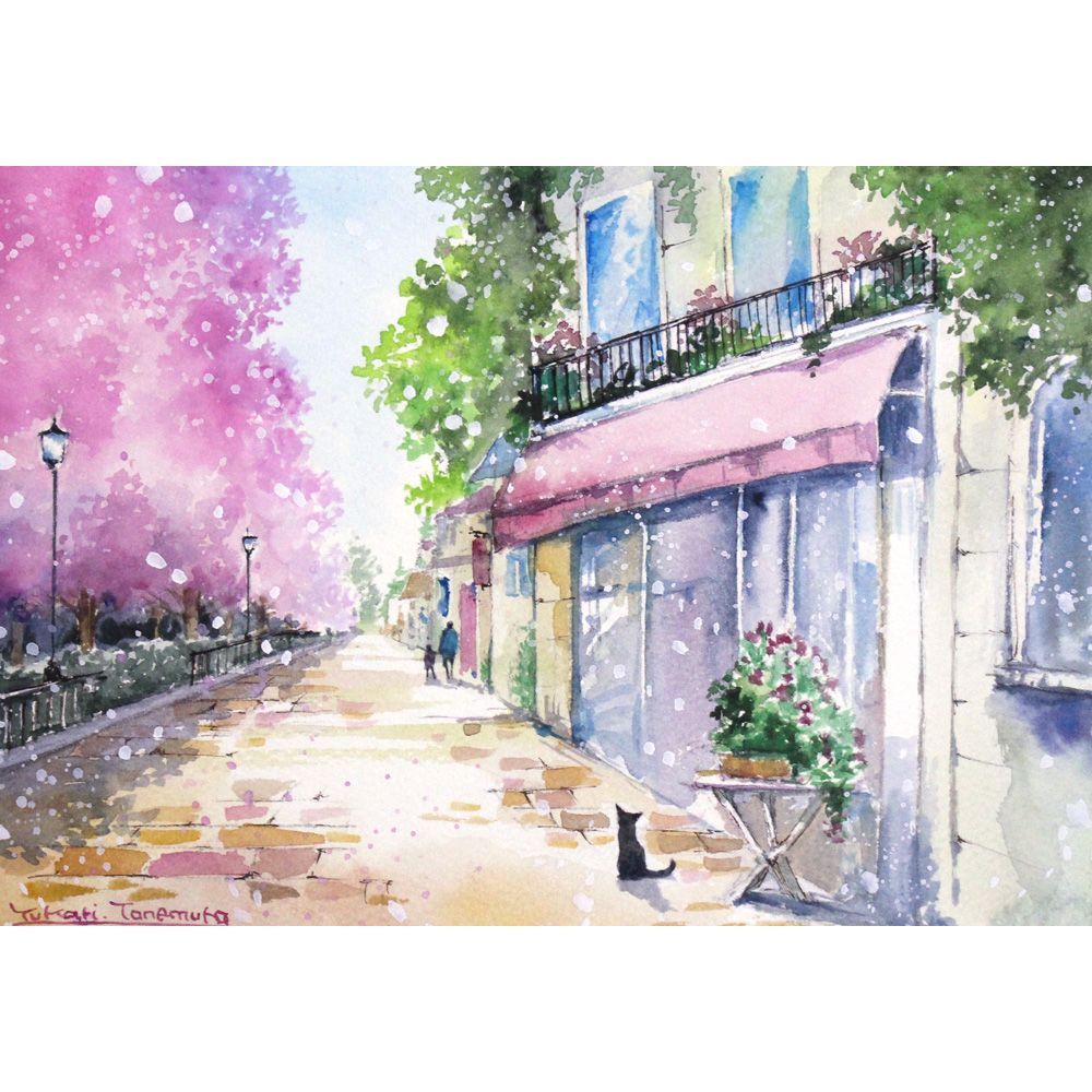 原画）春の街【A5サイズ／水彩画／#3013】 - メルカリ