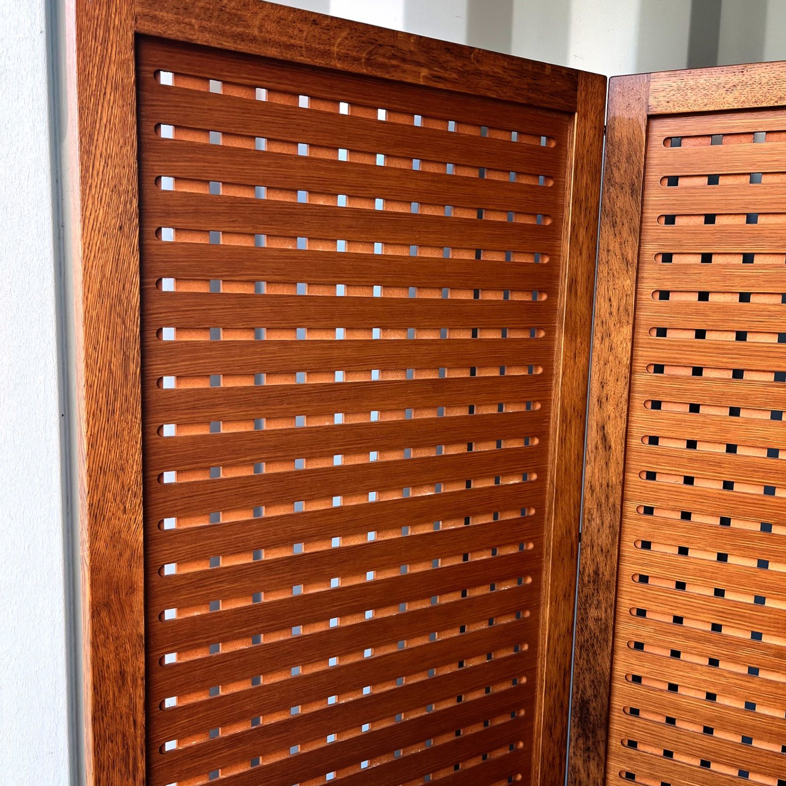 取付無料！カンディハウス 北欧風天然木折り畳み式3連パーテーション ✨ 取付無料！カンディハウス 北欧風天然木折り畳み式3連パーテーション