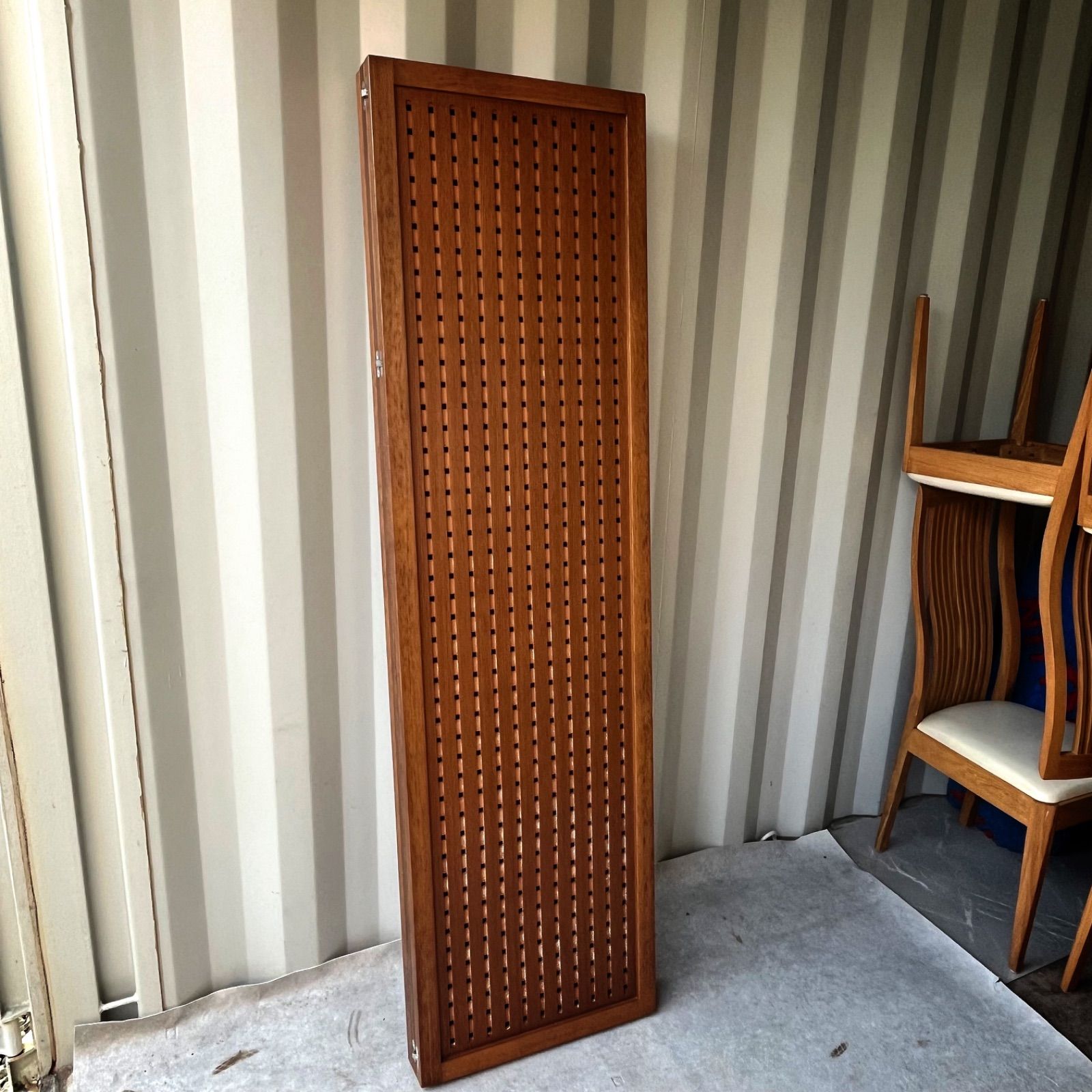 取付無料！カンディハウス 北欧風天然木折り畳み式3連パーテーション