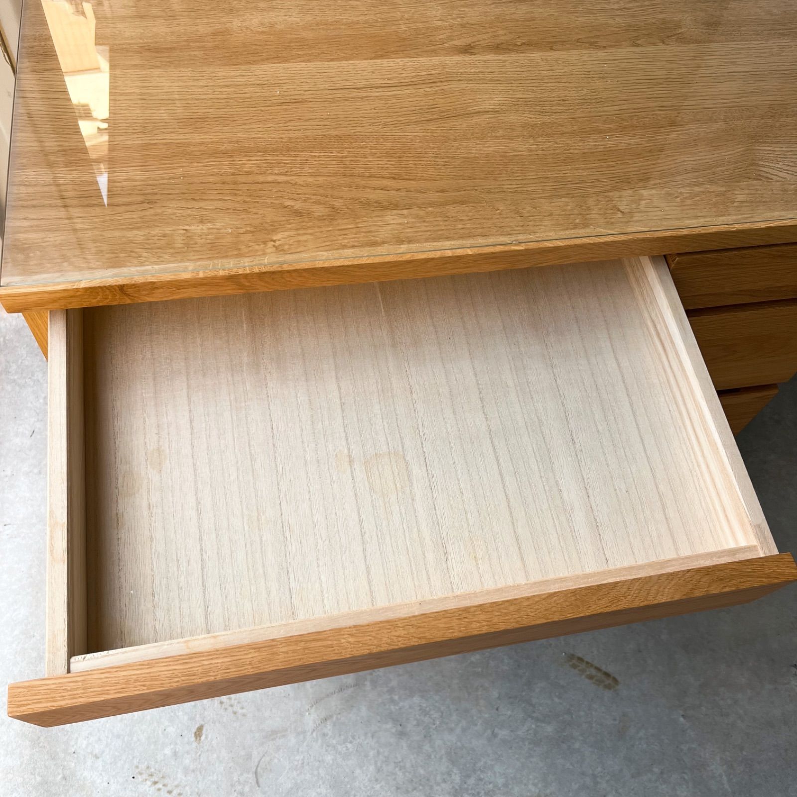 取付無料！高野木工 レッチェ80 北欧風ホワイトオークドレッサー 椅子