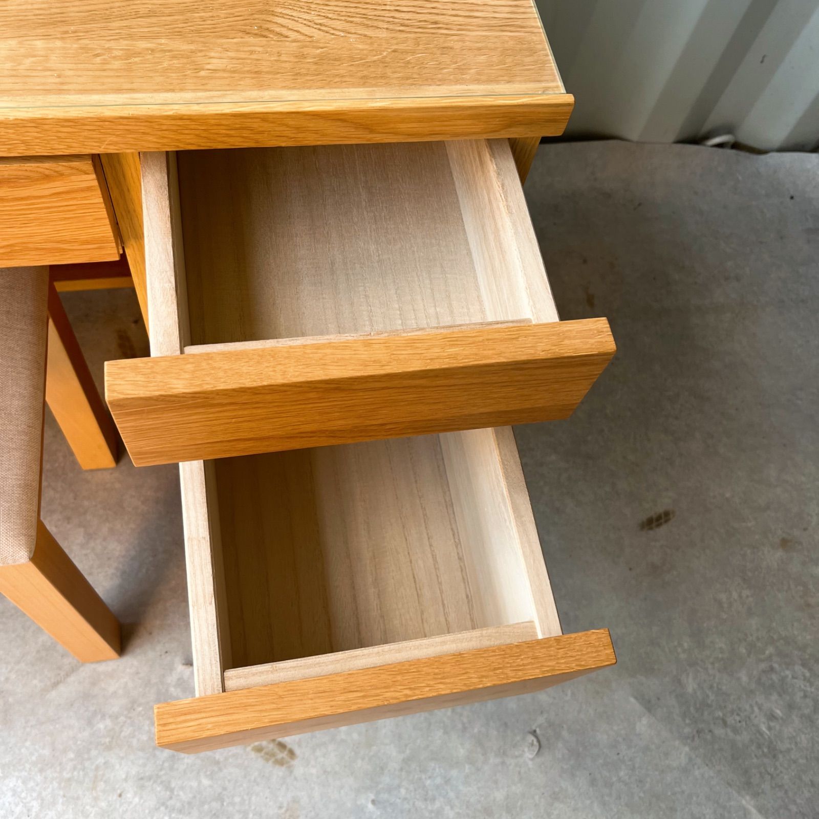 取付無料！高野木工 レッチェ80 北欧風ホワイトオークドレッサー 椅子