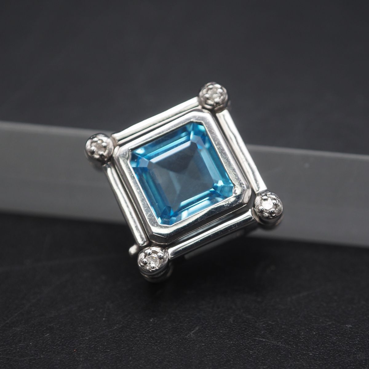 M752 ブルートパーズ ダイヤモンド 925刻印 ペンダント トップ