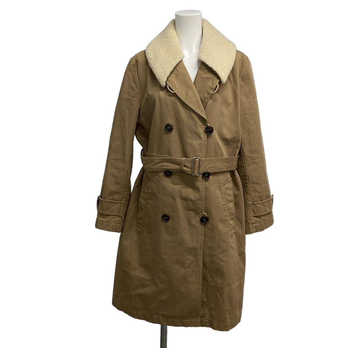 miumiu(ミュウミュウ) コート サイズL レディース ベージュ×アイボリー