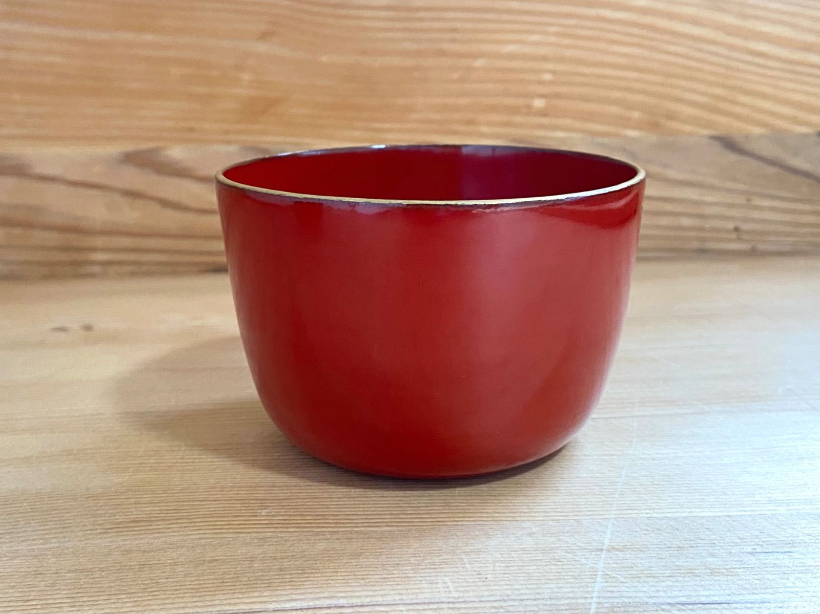 能登蔵出し 輪島塗 朱漆 金縁 蕎麦猪口 2客 / 時代 朱塗 漆器 向付