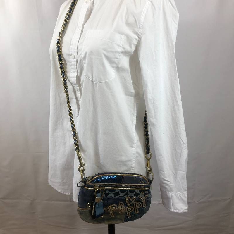 コーチ POPPY パッチワーク デニム ショルダーバッグ - メルカリ