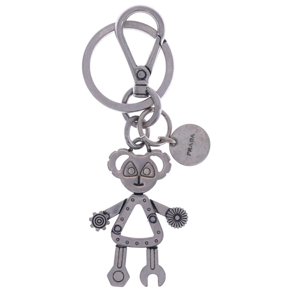 プラダ クマ型 キーホルダー キーリング シルバー金 プラダ クマ型