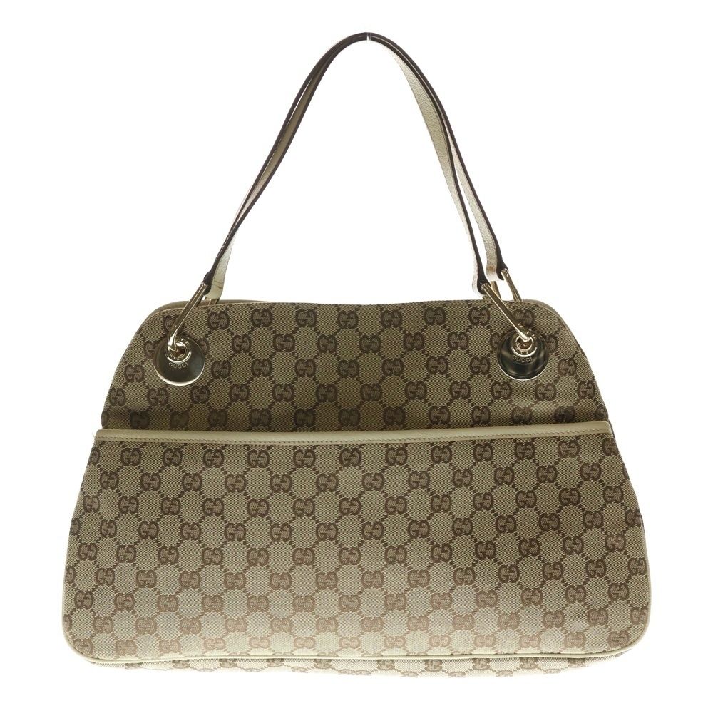 GUCCI GGキャンバス ハンドバッグ GUCCI GGキャンバスパテントレザーワンショルダーバッグ （staff:156cm