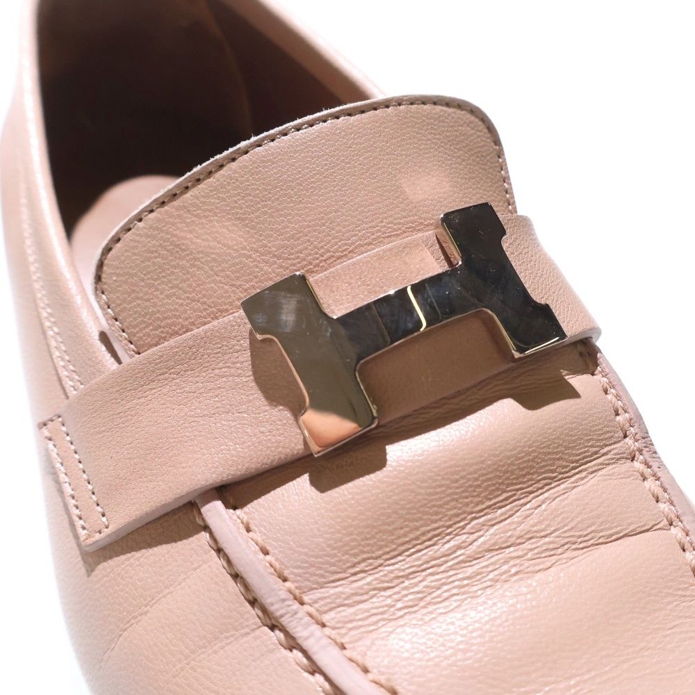 HERMES (エルメス) コンスタンス Hロゴ レザー ローカットシューズ