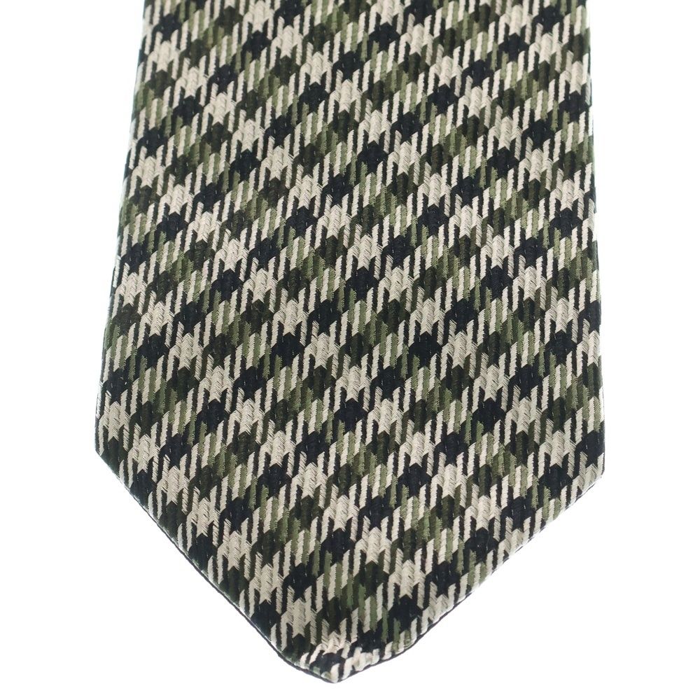 TOM FORD (トムフォード) チェックシルクネクタイ カーキ/ブラック