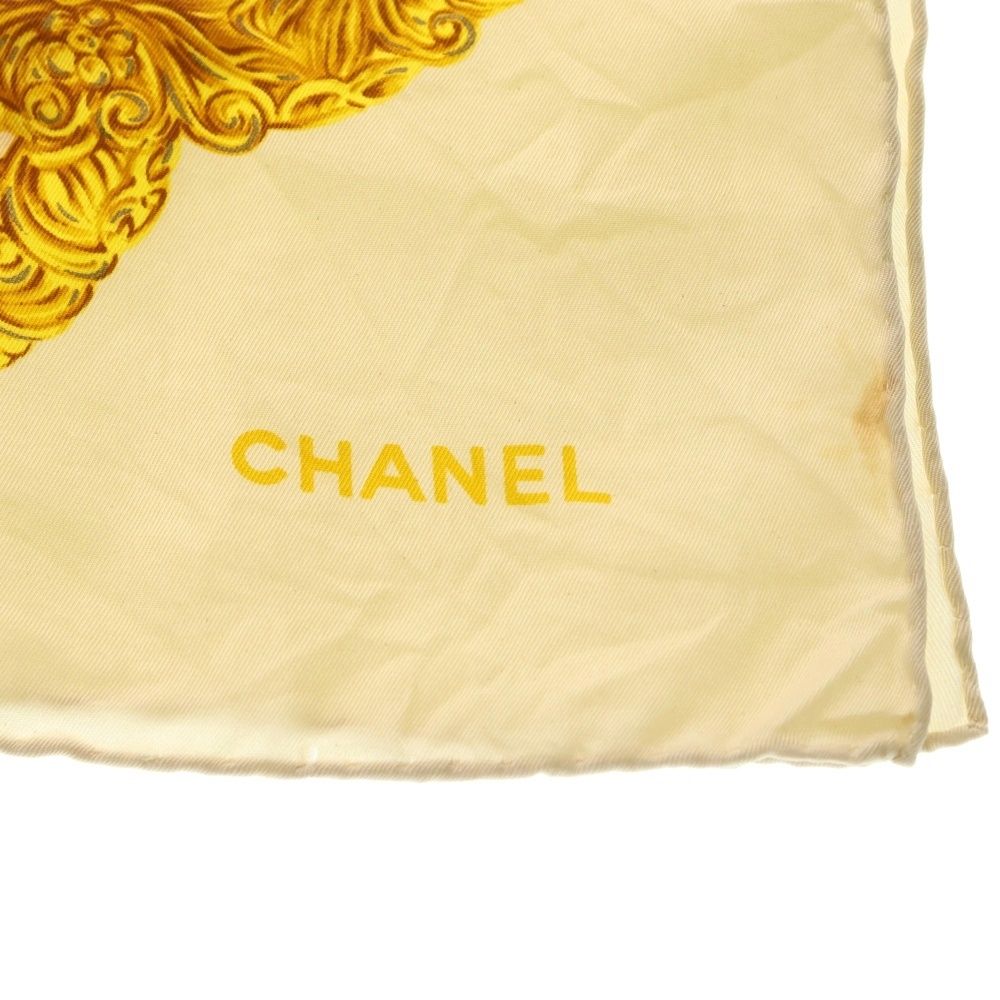 CHANEL (シャネル) ココマーク チェーンモチーフ スカーフ ゴールド
