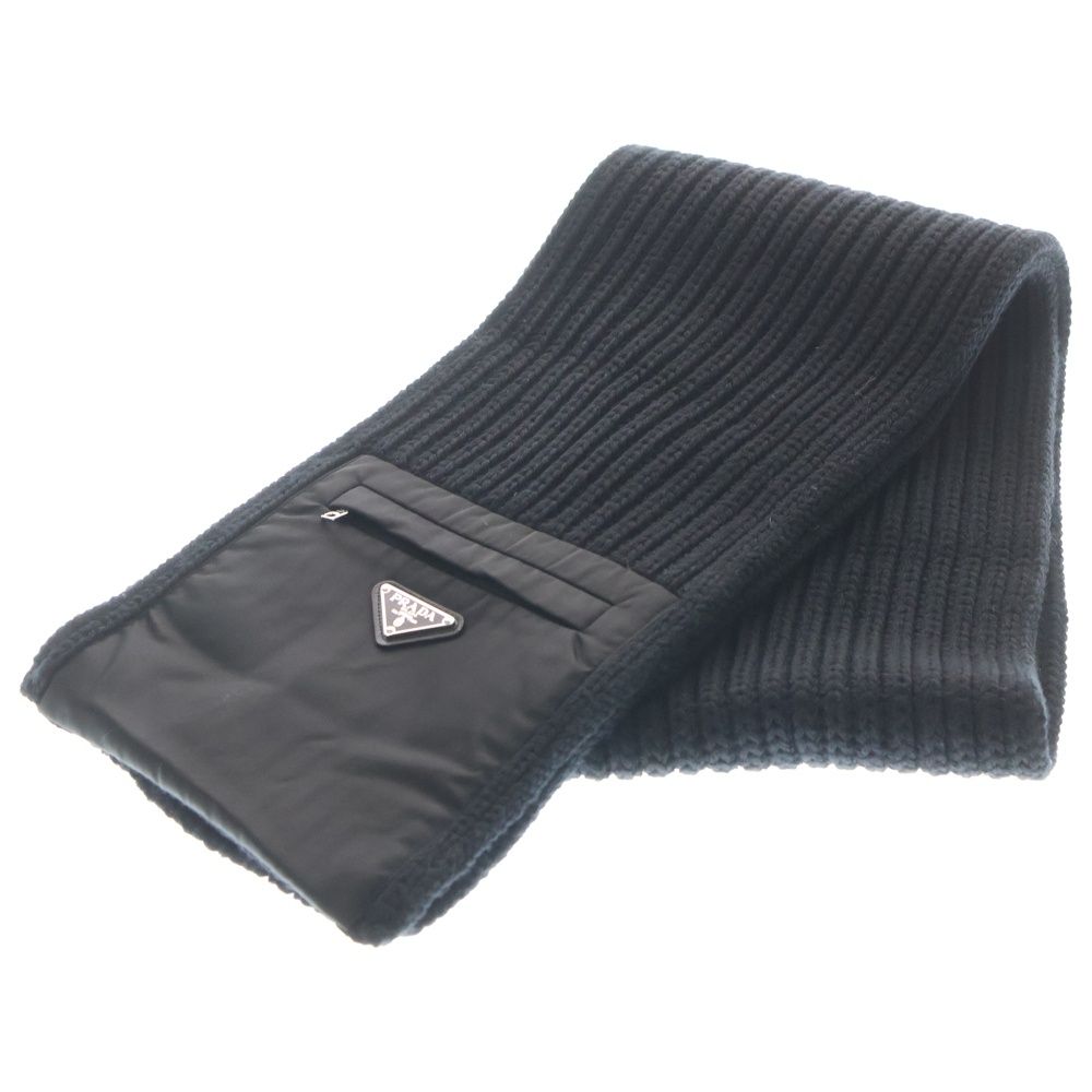 PRADA (プラダ) Re-Nylon ギャバジンxウール スカーフ 三角プレート