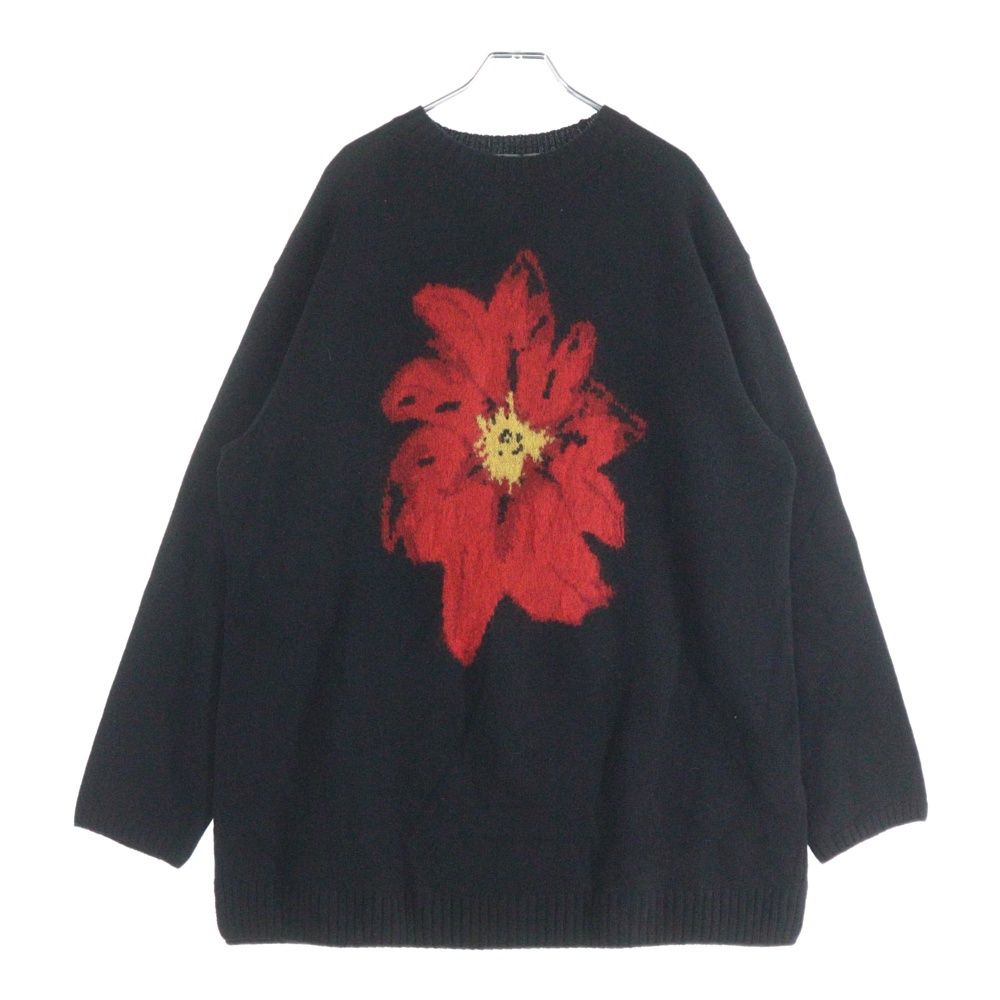 ヨージヤマモトプールオム Vネックニット 花柄刺繍 Yohji Yamamoto POUR HOMME (ヨウジヤマモト プールオム) 21AW