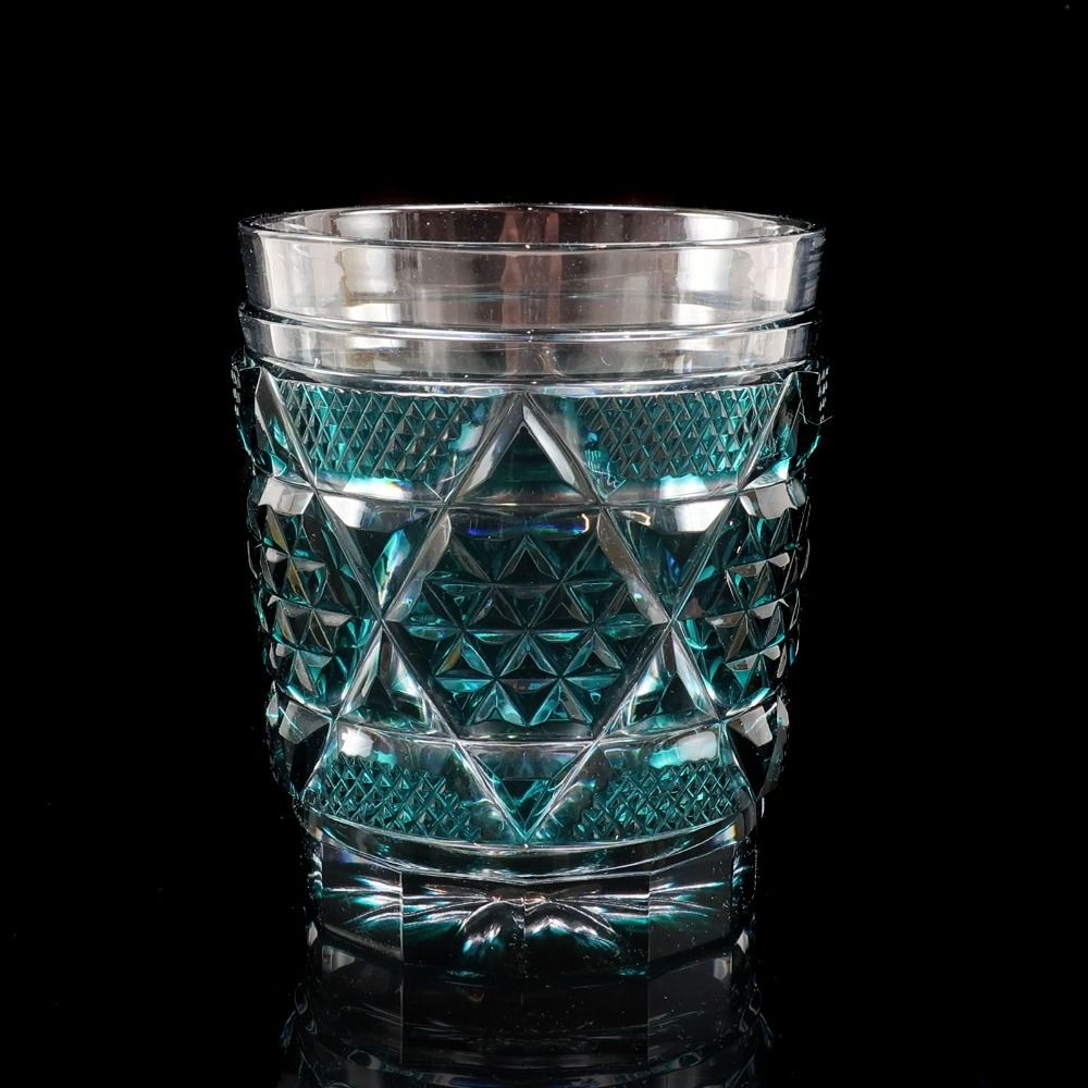 島津 磯斉彬竈 作 色被せガラス 切子タンブラー 創作 島津薩摩切子 ガラス _ 食器