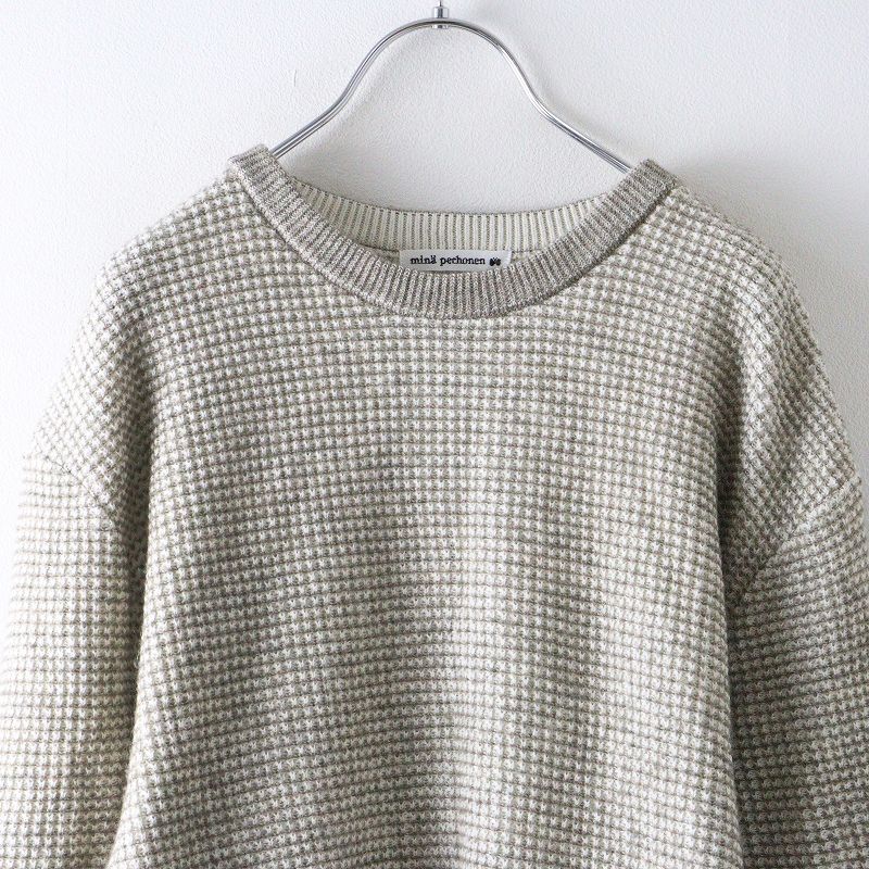 ミナペルホネン mina perhonen strudel ニット 38｜ベージュ クルー
