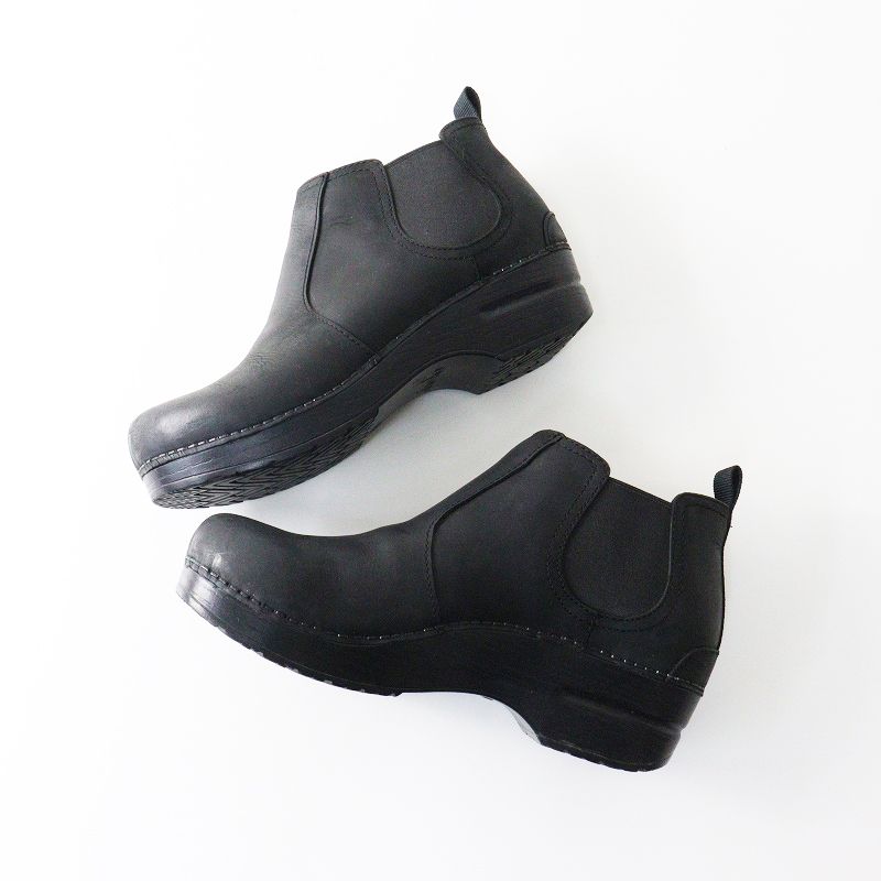 美品 ダンスコ dansko maira レザーショートブーツ 38｜ブラック